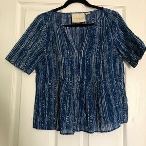 Anthropologie Maeve Blue Top | S